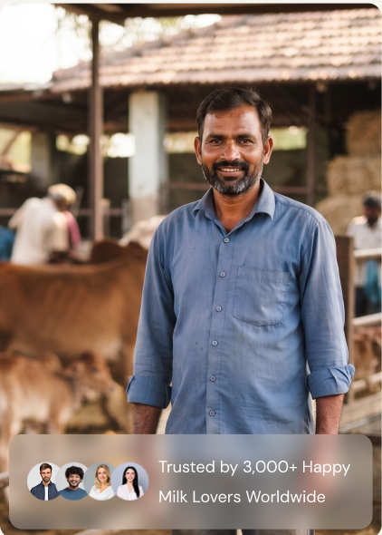 Indian dairy farmer supported by Black Mango veterinary products